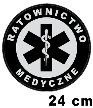 Ratownictwo Medyczne naszywka emblemat odblaskowy 24 cm bez rzepa na plecy
