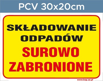 Tabliczka BHP Składowanie odpadów #108 30x20cm P