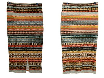 Shein prosta maxi spódnica Etno vintage Aztecka 46