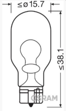 ЛАМПА OSRAM W16W 12В 16Вт 1 шт.