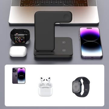 Зарядная станция 3 в 1 Apple Watch Airpods iPhone PL
