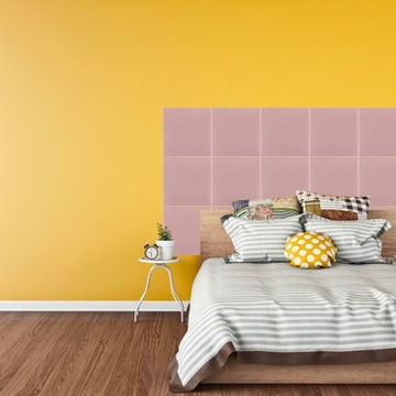 Мягкие стеновые панели 40х40 КВАДРАТ РОЗОВЫЙ Мягкий Велюр