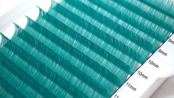 Ресницы цветные 8-13мм, завиток D, 12 полосок, МОРЕ