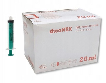STRZYKAWKI 3 CZĘŚCIOWE LUER LOCK 20ml 50szt