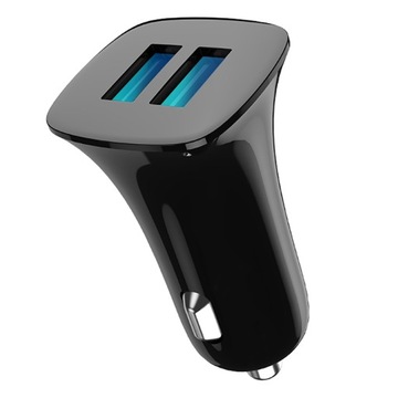 Быстрое автомобильное зарядное устройство 2.1А 2x USB + Lightning кабель L-brno
