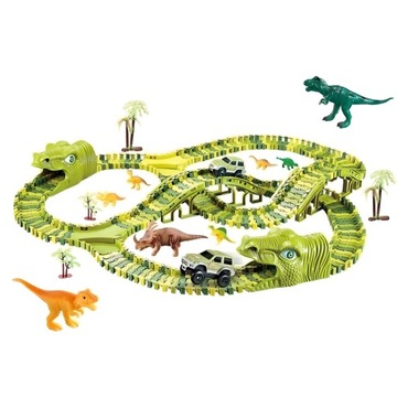 Гоночная трасса динозавров XXL, набор динозавров с полосой препятствий в Динопарке
