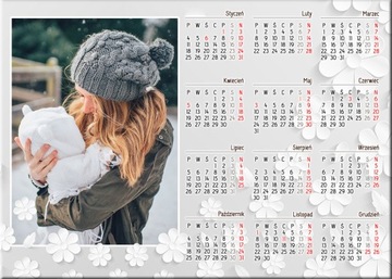 FOTO KALENDARZ MAGNETYCZNY MAGNES NA LODÓWKĘ Z NADRUKIEM ZDJĘCIEM NAPISEM