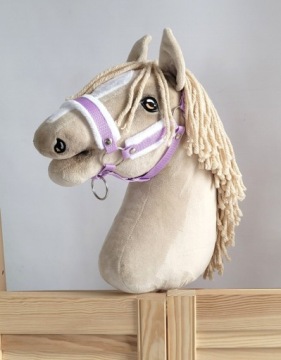 Недоуздок регульований для коня Hobby Horse A3 фіолетовий з білим хутром
