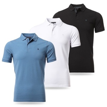 KOSZULKA POLO MORAJ MĘSKA 3-PAK POLÓWKA BAWEŁNIANA ROZM. 3XL