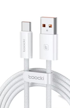 Kabel USB USB C QC 3.0 6A 66W Szybkie ładowanie Oplot 480Mbps 1m. Toocki
