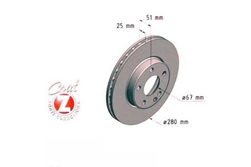 ZIMMERMANN TARCZE HAMULCOWE 2SZT MERCEDES W246 B-K