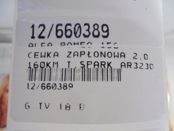 ALFA ROMEO 156 CÍVKA ZAPALOVACÍ 1227030062 2,0 16V