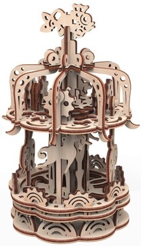 MAŁA KARUZELA DREWNIANE PUZZLE 3D DO SKŁADANIA ECO