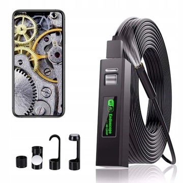 KAMERA INSPEKCYJNA ENDOSKOP USB WIFI 8MM HD LED TELEFON PC ANDROID IOS 5M