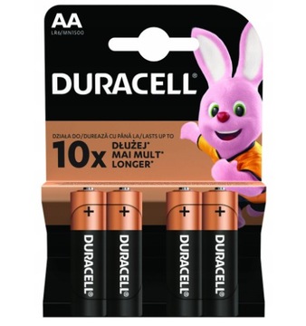 Bateria alkaliczna Duracell AA R6 4 szt 10x Extra Life SIMPLY Paluszek R-6