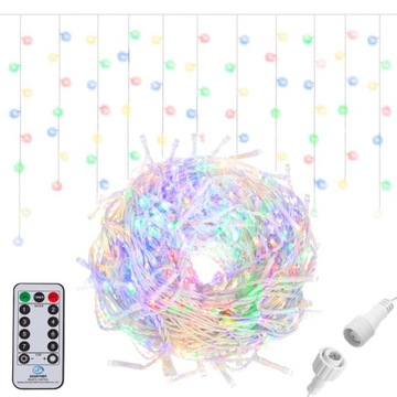 KURTYNA SOPLE LAMPKI ZEWNĘTRZNE 1000LED IP44 MULTI