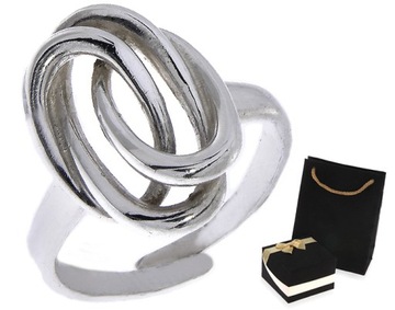 Srebrny pierścionek srebr* nowoczesny prezent dziewczyn* żon* r. 16 LgSP686