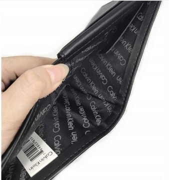 Portfel męski Calvin Klein + brelok czarny zestaw skórzany RFID PREZENT