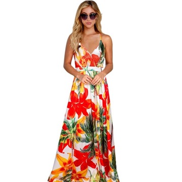 SUKIENKA ELEGANCKA LETNIA DAMSKA PLAŻOWA BOHO MINI sukienka na szelkach