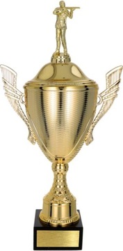 PIĘKNY puchar z figurką STRZELCA 34cm +GRAWER