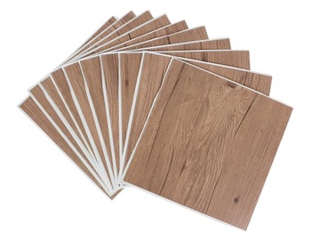 Płytki Drewnopodobne Podłogowe Samoprzylepne Wzór Dąb Ciemny PCV 30,5cm 1m²