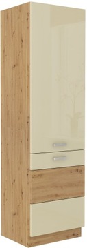 WYSOKA SZAFKA KUCHENNA FRONTY 60X210 CM KREMOWA