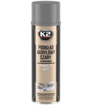 K2 AKRYLOWY PODKŁAD FARBA SZARA WYPEŁNIA NA RYSY DO METALU ALUMINIUM