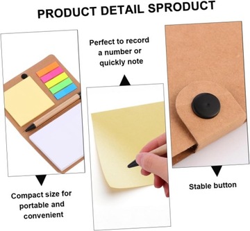 1 комплект блокнота с комбинированной липкой подушечкой из крафт-бумаги N