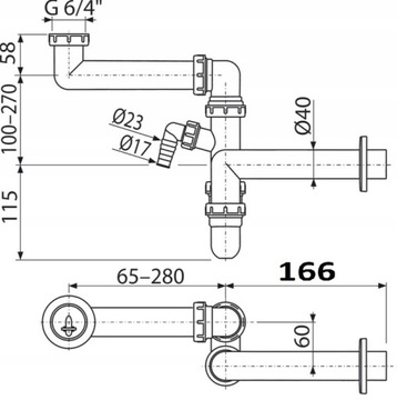 СИФОН ДЛЯ РУЧНОЙ ГРАНИТНОЙ КУХОННОЙ МОЙКИ