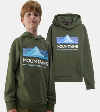 4F BLUZA CHŁOPIĘCA DRESOWA SPORTOWA Z KAPTUREM DZIECIĘCA