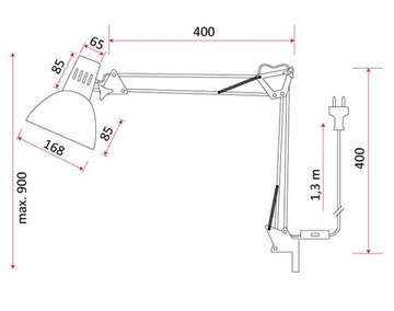 Настольная лампа для рисования, сплошная, высокая лампа 90см, регулируемая, E27 LED