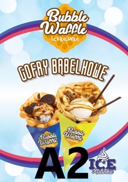 Plakat A2 reklama GOFRY BĄBELKOWE bubble waffle - Plakat reklamowy