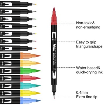 НАБОР ИЗ 100 МАРКЕРОВ ДЛЯ РИСОВАНИЙ С ДВУМЯ НАКОНЕЧНИКАМИ