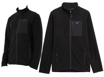 4F POLAR MĘSKI BLUZA ZE STÓJKĄ TFLEM074 CZARNY XXL