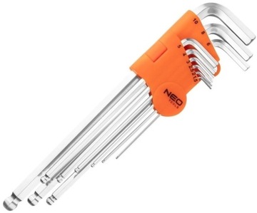 Шестигранные ключи с шаровой головкой, набор из 9 штук.