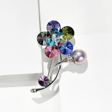 Senior Shijia Crystal Flower broszka