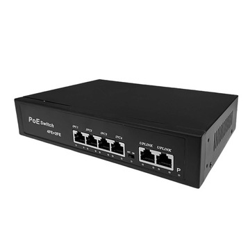 Коммутатор POE 4+2 4xPOE 2xUplink 10/100 Мбит/с, 65 Вт PoE+ для камер + функция РАСШИРЕНИЯ