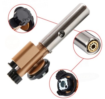 Газовая горелка под патрон. Газовая горелка для пайки плавка, золото + 4 газа.