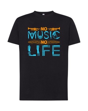 T-shirt NO MUSIC NO LIFE - Koszulka z napisem o muzyce tshirt