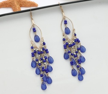 Элегантные и стильные серьги с длинной бахромой в богемном стиле, 7 пар.