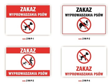 Tabliczka ZAKAZ WYPROWADZANIA PSÓW 32x21,5 cm UV