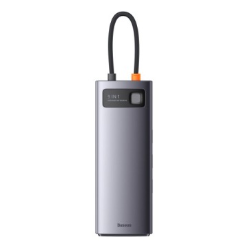 Концентратор 9 в 1 Baseus Metal Gleam 2xUSB3.0 2xHDMI USB2.0 USB-C PD RJ45 microSD/SD