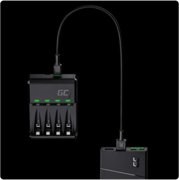 КОМПЛЕКТ - ЗАРЯДНОЕ УСТРОЙСТВО ДЛЯ АККУМУЛЯТОРОВ AAA AA R3 R6 USBC MICRO + 4x AA 2000мАч