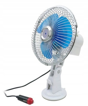 WENTYLATOR WIATRAK METALOWY OBROTOWY 12V 6''