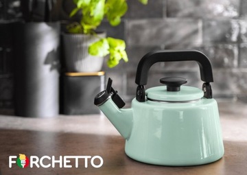Czajnik Emaliowany Forchetto Moderno Aquaverde 2,1l Morski