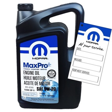 ORYGINALNY olej silnikowy MOPAR 0W20 MaxPro+ 5L