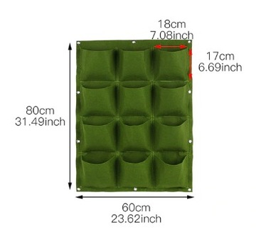 Вертикальная садовая сумка с 49 карманами HANGING GREEN