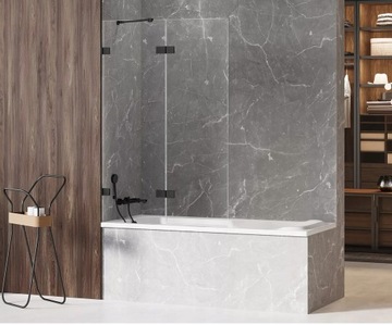 NT AVEXA BLACK Шторка для ванны Левая 140x150