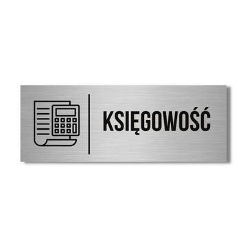 TABLICZKA 20x10CM KSIĘGOWOŚĆ ALUMINIUM ORGINALNA DO BIURA FIRMY PIKTOGRAM