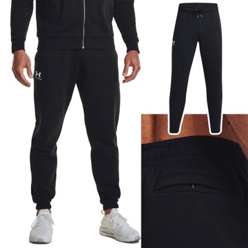 Spodnie dresowe bawełniane męskie Under Armour Jogger 1373882 Czarne r. m